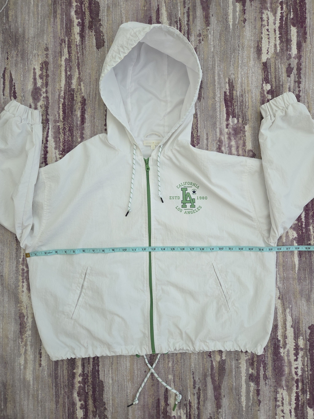 Ultra Flirt White & Green Two Pc. Cargo Jogger Set- Jacket Size 1X Pants Size XL - Picture 5 of 12